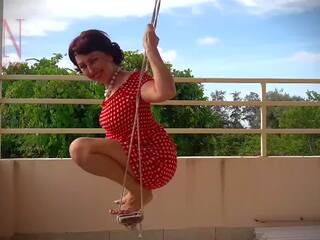 Depraved ibu rumah tangga swinging without kathok on a swing | xhamster