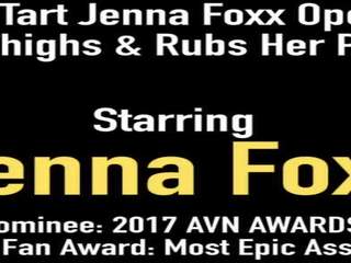 Ebony Tart Jenna Foxx sets up Her Dark Thighs & Rubs Her