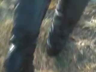Black Thigh High Boots in the Mud, Free adult clip 0c