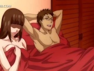 3d hentai escolar consigue coño follada bajo la falda en cama