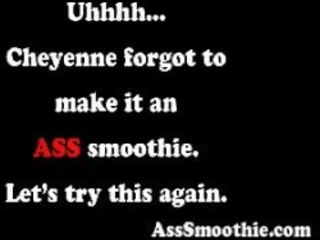 Cheyenne Hunter drinks ass smoothie
