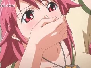 Merah jambu berambut anime babe faraj fucked terhadap yang